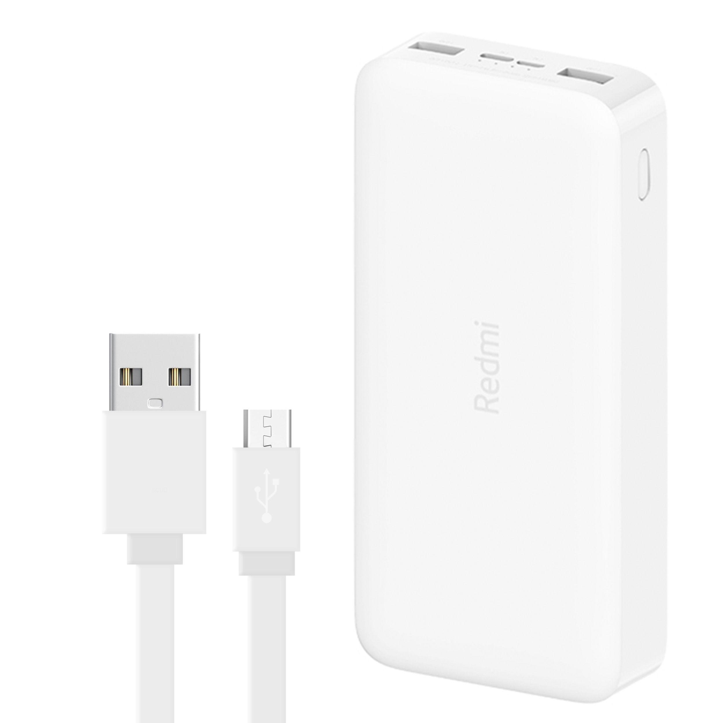 پاوربانک شیائومی مدل Redmi ظرفیت 20000 میلی آمپرساعت به همراه کابل تبدیل microUSB پاوربانک شیائومی مدل Redmi ظرفیت 20000 میلی آمپرساعت به همراه کابل تبدیل microUSB